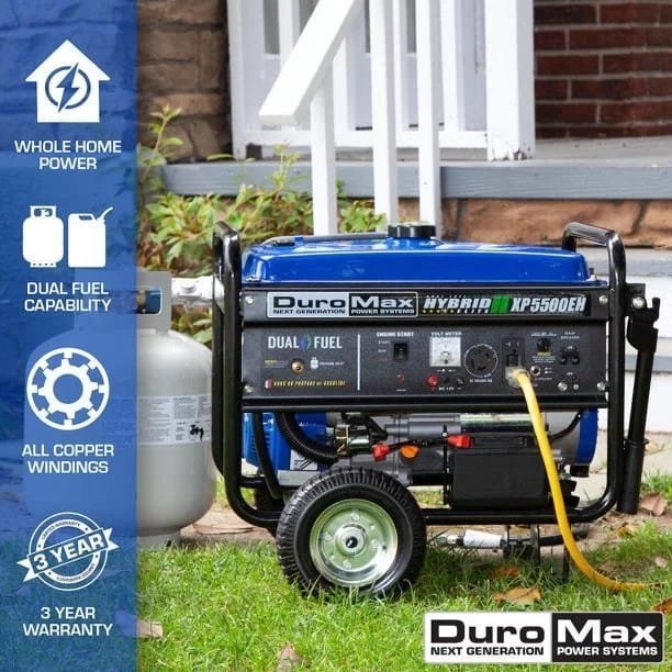 DuroMax XP5500EH 5,500 Watt Portable Dual Fuel Gas Propane Powered Generator - Image 7
