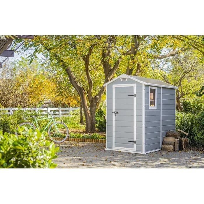 Keter Manor 4 ft. W x 6 ft. D Vertical Resin Outdoor Storage Shed Ideal For Patio Installation Included - Image 2