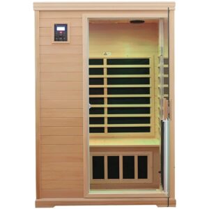 KUNSANA Far infrared sauna room,One person size, Hemlock Wooden Far Infrared Sauna for Home