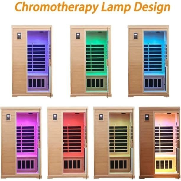 KUNSANA Far infrared sauna room,One person size, Hemlock Wooden Far Infrared Sauna for Home - Image 3