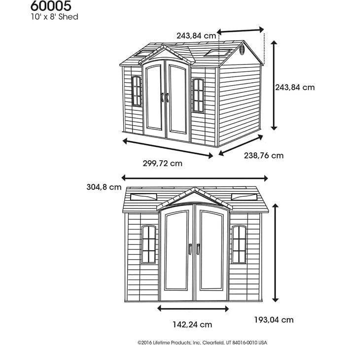 Side 10 ft. W x 8 ft. D Plastic Storage Shed - Image 12