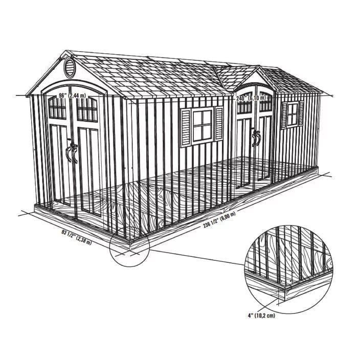 20 ft. W x 8 ft. D Plastic Storage Shed - Image 7