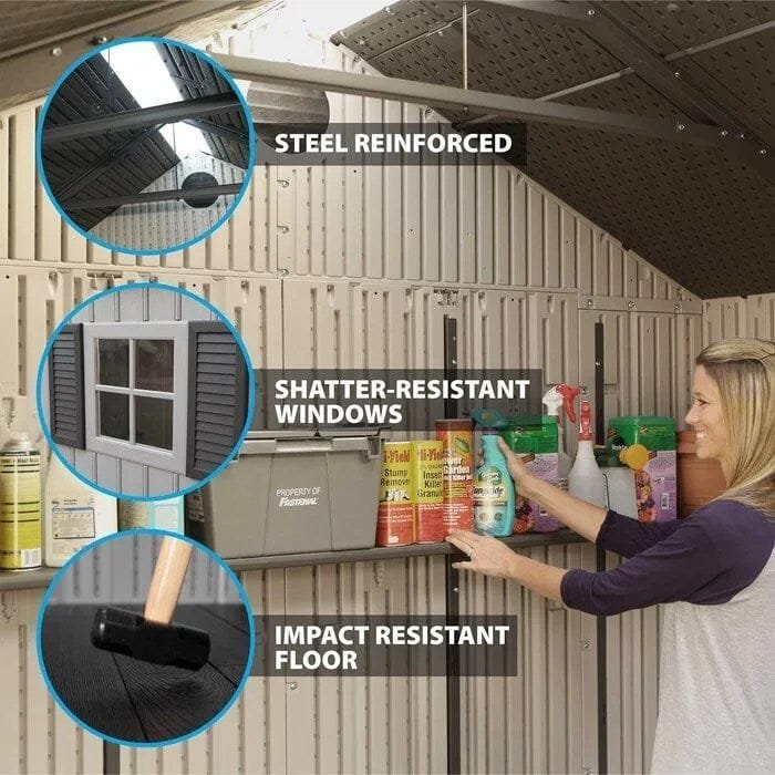 20 ft. W x 8 ft. D Plastic Storage Shed - Image 8