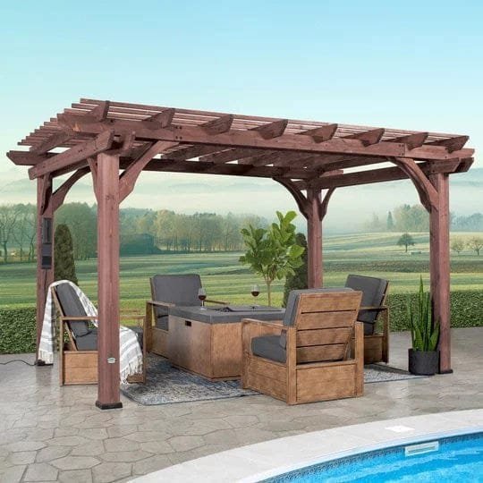 Somerville 14x10 pergola – walnut stain