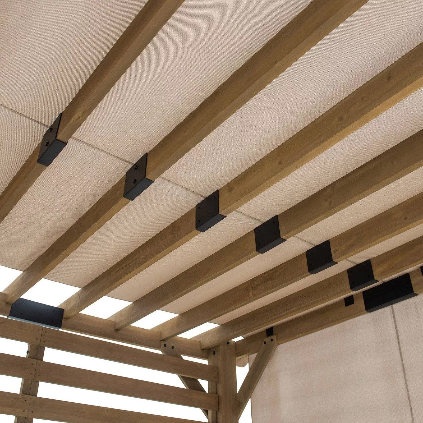 SummerCove 11 ft. x 10 ft. Tan Cedar Frame Wood Pergola with Adjustable Canopy - Image 5